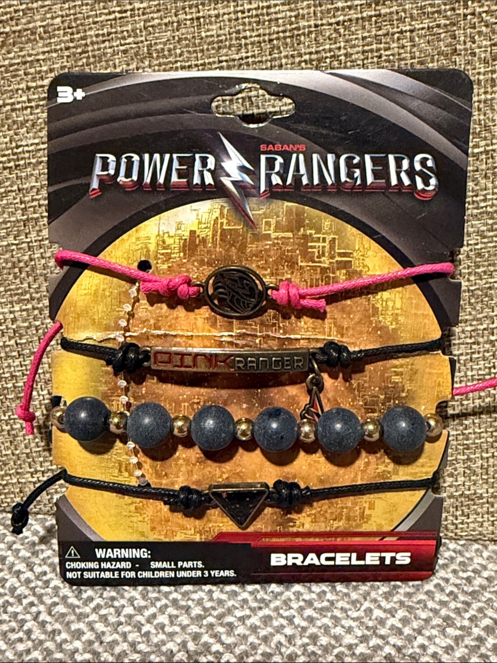 Power Rangers Pink Ranger Bracelet Set - Pink & Black